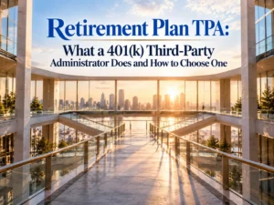 Employer reviewing 401(k) plan administration and compliance testing with a third-party administrator